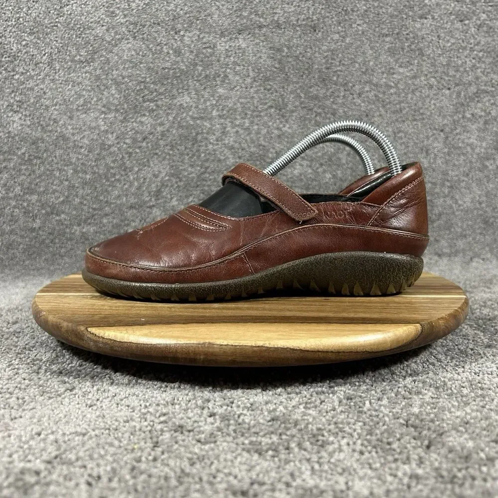 Naot Matai Women’s Size 9 Brown Red Leather Mary Jane Swirl Comfort Shoes Used